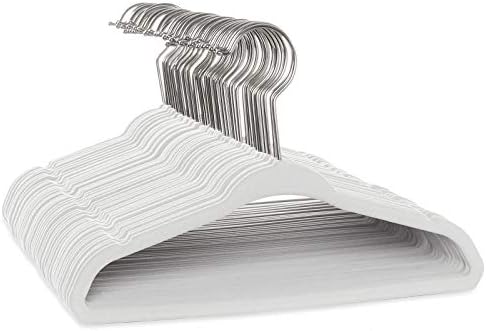 Casafield 50 Velvet Baby Hangers - 11" Size for Infant & Toddler Clothes - Ivory