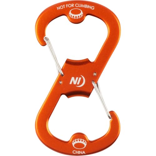 Nite Ize Ahhh Aluminium Dual Flaschenöffner, S-Biner Dual Karabiner mit doppelseitigem Flaschenöffner, Orange