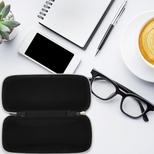 Healifty estojo para óculos com zíper capa rígida para proteção de cuidados com os óculos, caixa mac