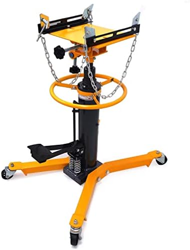 HTTMT- 34" to 73" Professional Dual Spring Hydraulic Transmission Jack Car Lift 1300 lbs/ 0.6 Ton 2 Stage Dual Spring [P/N: ET-CAR-FIX004-0.6T-Yellow]