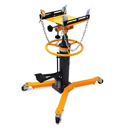 HTTMT- 34" To 73" Professional Dual Spring Hydraulic Transmission Jack Car Lift 1300 lbs/ 0.6 Ton 2 Stage Dual Spring [P/N: ET-CAR-FIX004-0.6T-YELLOW]