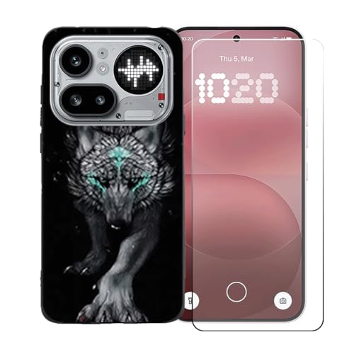 CongJiaLingXi�P�[�X�K�p �� Nothing Phone 4a Pro (6.83") �K�p �� �d�����ꂽ�K���X�X�N���[���v���e�N�^�[�A�_�炩���V���R�[���V�F���o���p�[�h�Ռ�TPU�ی�J�o�[�������,LLM22