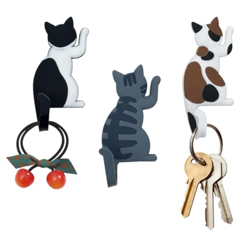 Zayookey 冷蔵庫マグネット 磁気 猫 キッチン 装飾 ギフト 黄色い グレー かわいい 小さい PVC 誕生日 祝日 プレゼントに最適 冷蔵庫/ホワイトボードにも最適 輪ゴムかけマグネット マグネットフック ネコしっぽ マグネットステッカー 玄関ド