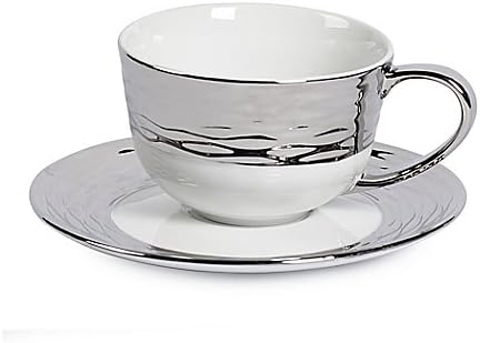 Cup and Saucer Sterling Espresso Handcrafted And Hand Finished Set in Silver Set of 3