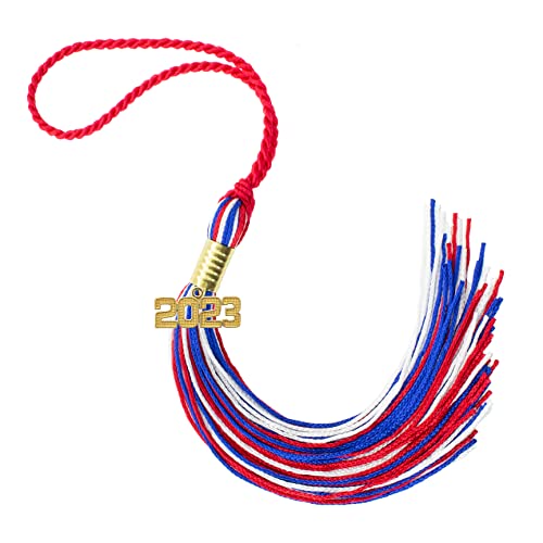 Tassel Depot 2023 Red/Royal/White Graduation Tassel - Every School Color Available - Made in USA