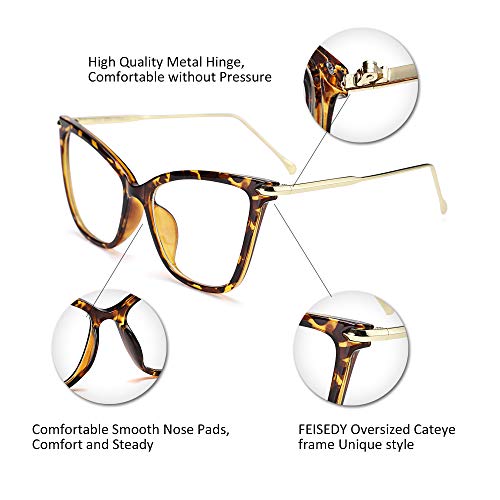 Feisedy New Oversized Cat Eye Glasses Frame Eyewear For Women B2460 thumb #3