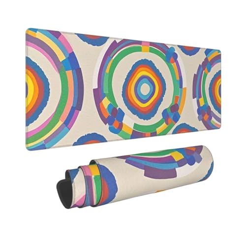 Tapis de bureau XXL arc-en-ciel pour clavier résolvant le manque de place