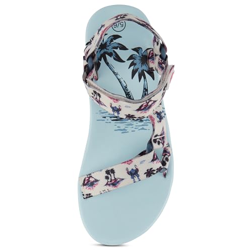 Disney Ladies Lilo and Stitch Sandals - Ladies Classic Lilo and Stitch Double Strap Sandals Slip On Slides Shoes4