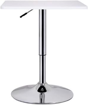 Lift Table Bar Table Round Square Height 40/50/60/70/80*70-90CM, Durable and Easy to Use Casual Cafe Office Simple Office Reception Decoration Frame White+Square,40cm