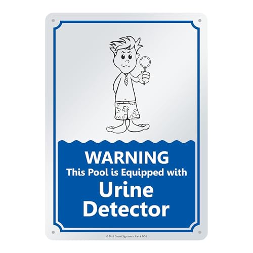 Cartel metálico SmartSign 14x10 pulgadas para piscina miniatura 1