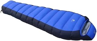 SlimpleStudio Saco de Dormir Ultraligero de Dormir Que acampa Bolsa de Pato Blanco Abajo Saco de Dormir for Adultos de artículos de Camping Bolsa de Dormir Que acampa Negro-Rojo (Color : Blue Black)