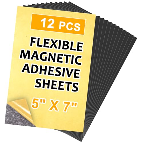 Towjug 5 x 7 Inch Magnatic Paper Set of 12 Adhesive Magnetic Sheets for Picture and Photo Magnets