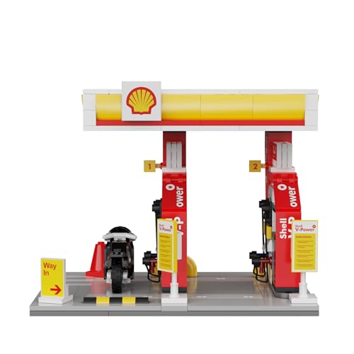 Set CaDA Gasolinera Shell Mini de bloques de construcción coleccionable con luces LED de DeQuBe 4