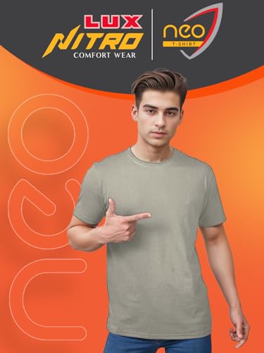 Image of Lux Nitro Cotton Round Neck T-Shirt for Men | Half Sleeve | Regular Fit | Comfortable Everyday Casual Wear