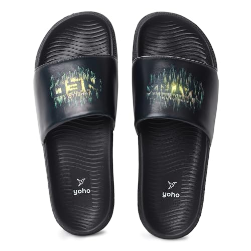 Image of YOHO Sliders for Men | Comfortable and Lightweight Slides | WB Cartoon & Comic Characters: Batman,Superman,Tom & Jerry,Rick & Morty,Big Bang Theory, Friends and Scooby Doo for Boys