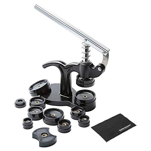 Eventronic Watch Press Set Back Case Closer, 14pcs Watch Case Closer, 18/21/24/28/31/33/36/40/44/50mm Dies, Watch Repair Kit (Black).
