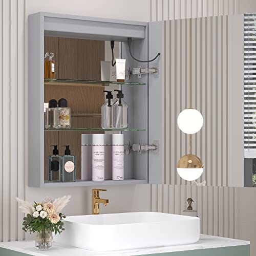 Mirplus 26X20 Inch Bathroom Medicine Cabinet With Led Mirror, Anti-Fog, Waterproof, 6000K Single Door Lighted Bathroom Cabinet With Touch Swich, Recessed Or Surface Mount (Right Door) #TOP6