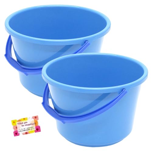 【お掃除や洗車に!】 収納 ガーデニング レジャー ビックバケツ 8L ブルー 31.5×29×18.8cm 【2個セット】