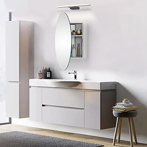Bathroom Toilet Mirror Cabinet, Bathroom with Mirror Door, Wall Cabinet, Aluminum, Hanging Cabinet, Hanging Double Shelf for Storage,Silver-60 * 60cm