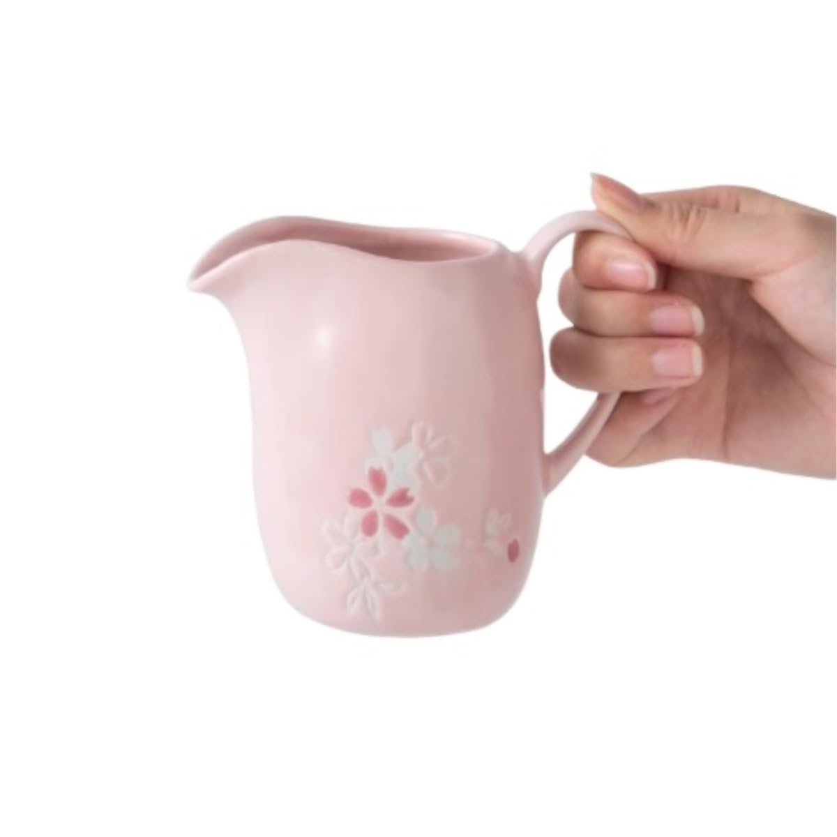 Barca per salse e lattiera in ceramica dipinta a mano, teiera rosa per condimenti per insalata, caffè, succhi di frutta, elegante servizio da cucina e ristorante