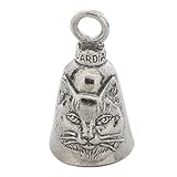 Guardian Bell Cat Good Luck Bell w/Keyring & Black Velvet Gift Bag | Motorcycle Bell | Lead-Free Pewter | Good Luck Gift to Friends & Family | Bike Bell | Made in USA