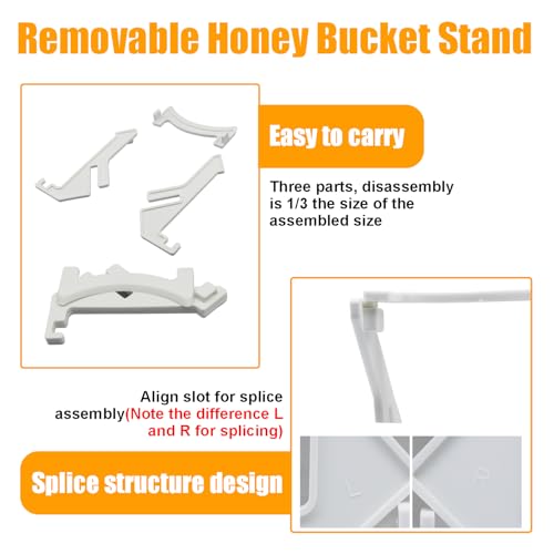 WTETMYL Suporte de balde de mel de abelha de plástico, 2 peças de suporte de balde portátil para api