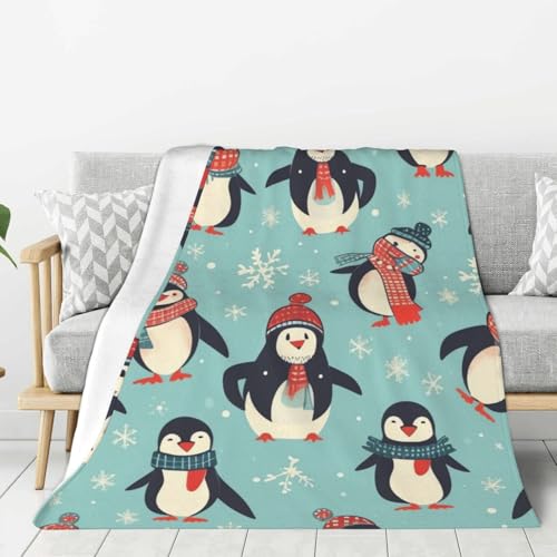 Couverture flanelle douce pingouin plaid de qualité supérieure - 2
