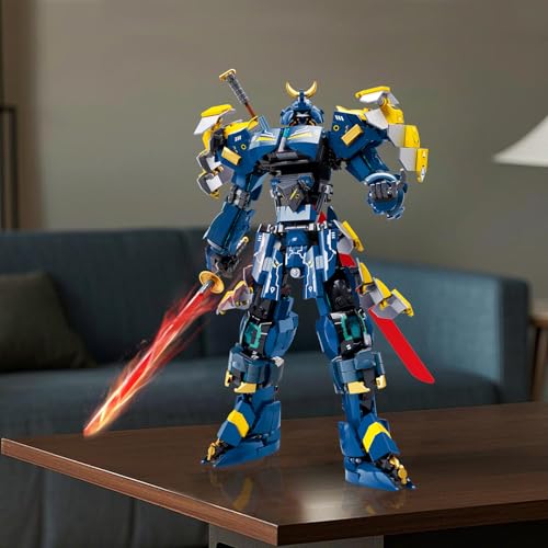 Image of HIGH GODO Samurai Mech Warrior Building Set, Double Swords Armor Robot Openable Cockpits Model Kit, Ideas City Justice Hero Soldier Ninja Gift for Adults Teens 14+ (765PCS)