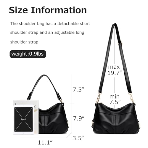 Image of Hobo Bags for Women PU Leather Crossbody Purses Trendy Shoulder Handbag Tote Bag Satchel Bag