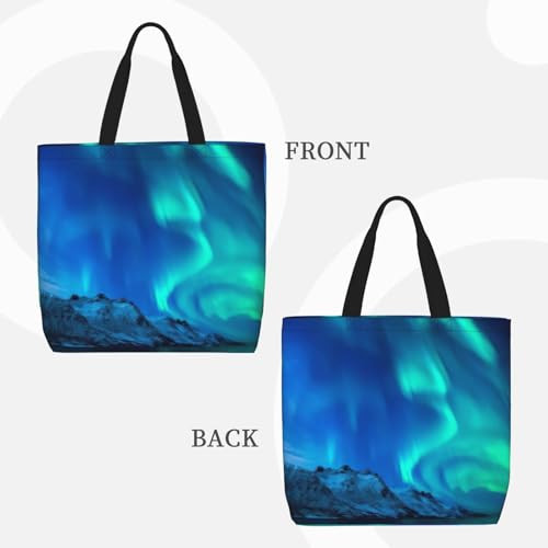 Northern Lights print Tote Bag for Women Reusable Shopping Bag Large Beach Bag Travel Vacation Work3