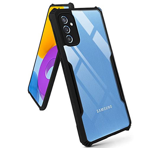 Image of Jkobi Back Cover Case for Samsung Galaxy M52 5G (Crystal Glass Back | Camera Protection | Shockproof Bumpers | Professional Black)