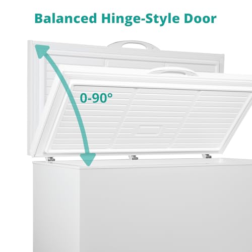 Image of SMETA Chest Freezer 18 Cubic Feet, Deep Freezers Large Storage with 1 Basket, Free-Standing Freezer Chest Garage Ready, 4 Wheels, Low Noise, Energy Saving, Top Door, for Home, Office, Kitchen, White