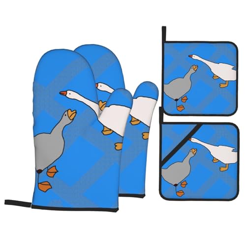 Set Da Cucina Per Dolci Modello Gray Goose 4 Pezzi Resistenti Al Calore Guanti Isolanti Morbido Guanti Da Cucina Per Kitchen Grigliare Cottura