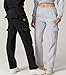 QINSEN Womens Elastic Waist Long Winteer Sweatpants Casual Fleece Jogger Pants Black L