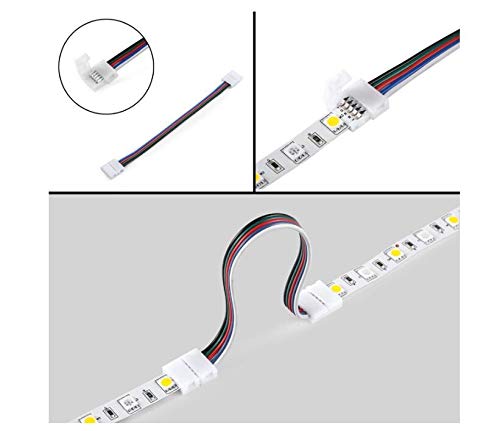 Davitu Electrical Equipments Supplies - 5pin 12mm width connectors with 15cm long cable for 12mm wide pcb RGBW led strip