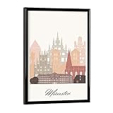 artboxONE Poster mit schwarzem Rahmen 18x13 cm Städte 