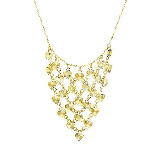 Collar de oro amarillo de 14 quilates con colgante de corazón con corte de diamante, 43 cm Cover