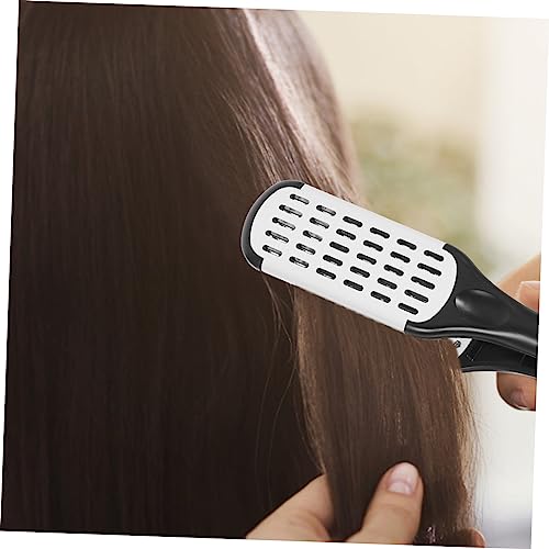 Peine alisador moldeado con cerdas de jabalí herramienta de estilizado de doble cara para alisar y desenredar para todo tipo de cabello compacto y fácil de usar miniatura 5