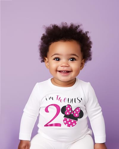 Image of Luke and Lulu Birthday Girl Shirt - 2nd Birthday Outfit Girl - Toddler & Kids 2 Year Old Outfit - Cute Ears & Bow Design