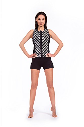 GlideSoul Damen Perlen Kollektion Umkehrbare Schutzweste, Streifen Muster/Schwarz/Funkelnd GS Schwarz, XXS Cover