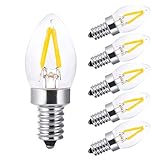 led Night Light Bulbs,Salt Lamp Bulbs,C7 1W Led Filament Bulbs,Refrigerator Indicator Bulb, Mini Light,Candle Bulbs,10W Incandescent Replacement Bulb,Torpedo Shape,E12 Warm White 2700k,Dimmable(6PCS)