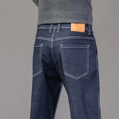 Men's Loose Business Casual Jeans Classic Style Straight-Fit Stretch-Denim Pants Male Trousers4