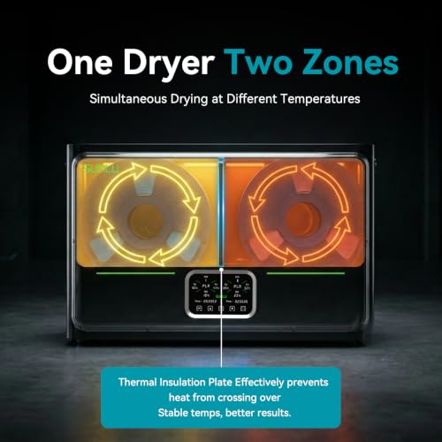 Image of SUNLU S4 Pro 3D Printer Filament Dryer Box, Upgrade Filadryer S4 (Black) | Dual-Chamber Independent Heating, 85℃ Max Temperature, Dry and Anneal 2-in-1, PLA ABS PETG PA PC Filament Dryer Box