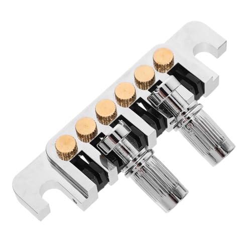 OFFSCH Saddle Bridge Tailpiece Metal Fixed Tailpiece Fit for Guitar Luthier and Players