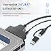 Wowfast SATA USB Adapter, für Externen und Internen Festplatten 2,5 & 3,5 SSD/HDD SATA to USB Adapter Mit 12V 2A Netzteil Kompatibel mit Windows, Mac und Linux