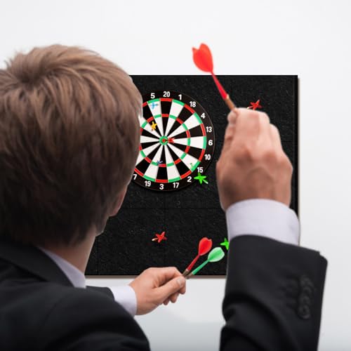 Windkream 12 Pcs Extended Length Dart Board Wall Protectors for Professional 17.75 and 18 in Dartboard Dart Backboard Dartboard Surround Backing Felt Wall with Removable Adhesive Tabs