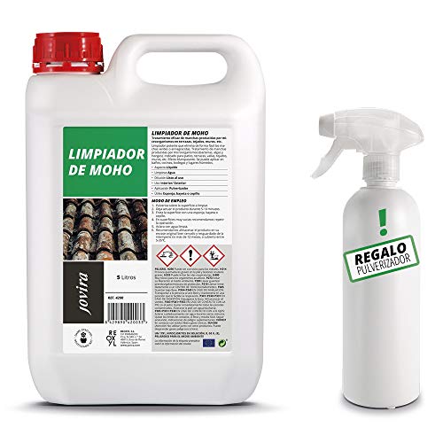 Limpiador de Moho. Elimina el Moho. Eficaz para manchas de microorganismos en terrazas, tejados, paredes, jardín, azulejos, bañeras, cocinas, aseo (5 Litros) Cover