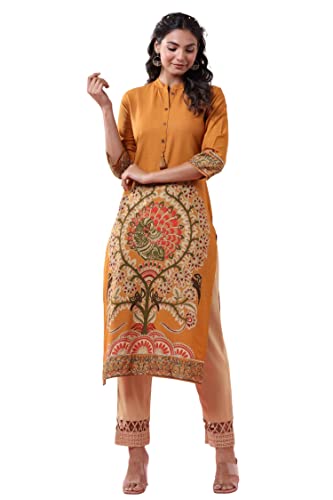 Image of Juniper Women's Rayon Printed Straight Kurta