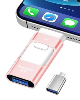 ZARMST Cle USB 256 Go, Clé USB 4 en 1 pour iOS/Pad/Android/Type C/PC, Cle USB C 3.0 Flash Drive Transfert Rapide, Clef Mémoire Externe pour Stockage Photos, Vidéos, Fichiers(Rose)