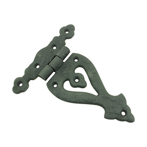 Renovators Supply Manufacturing Cabinet Door Strap Hinge With Hardware 5-3/8 In. Black Rust Resistant Wrought Iron Flush Mount Hinge For Cabinets #TOP4